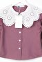 Girl's Long Sleeve Shirt with Embroidered Collar - 2
