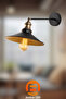 Stylish Black Metal Sconce with Fuzz E27 Wall Lamp 25X40X20 cm Living Room and Kitchen Lighting - 2