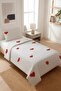 Heart Velvet Fabric Quilted Single Bedspread Set (2 Pieces) Tky0042
