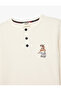 Cotton Button Detailed Long Sleeve Crew Neck Pajama Top - 3