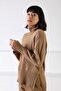 Camel Long Sleeve Half Turtleneck Side Slit Cashmere Women's Knitwear Sweater - 4