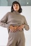 Mink Long Sleeve Half Turtleneck Women's Knitwear Sweater with Slit Cashmere on the Sides - 6