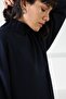 Navy Blue Long Sleeve Half Turtleneck Comfortable Fit Cashmere Women's Knitwear Sweater - 5