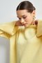 Women's Soft Yellow Turtleneck Soft Textured Basic Sweater