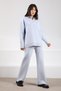 Blue Long Sleeve Relaxed Fit Polo Neck Cashmere Women's Knitwear Sweater - 4