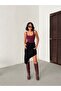 Black Skirt with Side Tassels Asymmetric Linen Skirt - 3