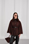 Women's Fur-Trimmed Batwing Sleeve Poncho - 2