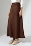 Women's Suede Stylish Midi Skirt - Brown - 2