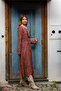Tile Color Retro Pattern Long Sleeve Asymmetric Cut Winter Bohemian Dress - 2