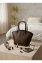 Women's Brown Leather Shoulder Bag – Handbag, Special Model Éclat 32X40Cm