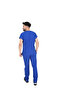D/115 Gray Bat-Sleeve Unisex Doctor Nurse Student Lycra Fabric Scrubs Set - 6