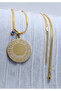 Gold, Two-Way Ayatul Kursi Enamel & Talismanic Seal Written Protective Stainless Steel Necklace - 3