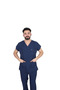 D/115 Gray Bat-Sleeve Unisex Doctor Nurse Student Lycra Fabric Scrubs Set - 6