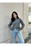 Hair Braid Patterned Soft Textured Women's Knitwear Sweater Anrasit - 7