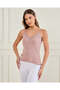 Women Mauve Strappy Lace Vest