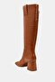 Geminni Women's Tan Croco Heeled Boots - 8
