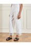 Senior Girls White Slub Wideleg Pants With Crochet