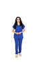 D/115 Gray Bat-Sleeve Unisex Doctor Nurse Student Lycra Fabric Scrubs Set - 4