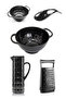 إبريق ومبشرة ومصفاة ومصفاة صغيرة وأدوات مائدة ومجموعة مهر المطبخ مكونة من 5 قطع من الأكريليك الأسود - 4