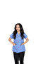 D/115 Gray Bat-Sleeve Unisex Doctor Nurse Student Terry Cotton Fabric Scrubs Single Top - 3