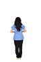 D/115 Gray Bat-Sleeve Unisex Doctor Nurse Student Terry Cotton Fabric Scrubs Single Top - 2