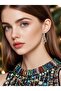 Gold Color Stone and Glitter Christmas Tree Earrings - 2