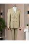 Italian Style K Double-Breasted Jacket Pants Suit Green T14091