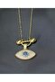 Evil Eye Gold Zircon Stone Steel Necklace with Eye Figure