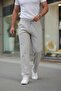Raw Linen Elastic Waist Gray Men's Trousers - 4