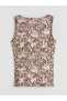 Peak New Season U Neck Patterned Women's Undershirt - 5