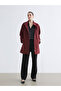 Burgundy Mock Neck Women's Cashmere Coat - 2