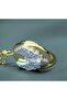 Gold Steel Alya Necklace with Phoenix Figure and Zircon Stone with Openable Clasp