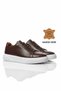 Tommy Casual Genuine Leather Men's Sneaker Daily Sports Shoes Brown