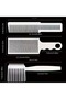4-Piece Hair Cutting Comb Set Curved Cutting Alignment Elastic Quality Shaving Set Measured Hairdresser Set - 8