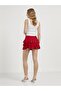 Flared Mini Skirt with Pleated Detail - Red - 3