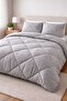 Double Luxury Gray Wellsoft Quilt Reversible 195 X 215 One Side Fleece Luxury