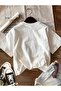 Lemon Printed Short Sleeve Crop Neck Women's White Solid T-Shirt - 2