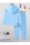Girl's Baby Blue Ka Hooded Tracksuit Set - 2