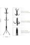 Coat Rack, Peng General Standing Entryway Coat Rack, Metal Coat Hat Rack Tree Stand Hanger O - 4