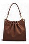 Taba Nubuck Chain Detailed Pleated Women's Shoulder Bag