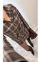 Premium Design Plaid Square Thick Buckle Fabric Drape Detail Asymmetrical Cut Hem Shirt Pininterest Dress - 3