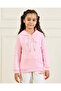 Girls Pink Printed Hooded Sweatshirt