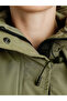 Women Drawstring Cropped Woven Jacket in Olive - 4