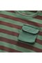 Kids’ Striped Tee & Cargo Shorts Set | 9–12 Months | Beige & Green | Cotton | Elastic Waistband - 3