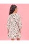 Girls Ivory Heart Print With Sling Bag Dress (2 Piece) - 4