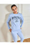 Women Blue Printed Basic Sweatshirt - 5