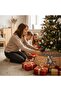 Christmas Tree Skirt with Glitter Silver Star Decorations, Water Hyacinth and Seagrass 51×73×28 cm - 3