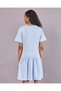 Senior Girls Blue Interlock Drop Hem Dress - 3