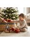 Christmas Tree Skirt with Glitter Silver Star Decorations, Water Hyacinth and Seagrass 51×73×28 cm - 2