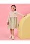 Girls Beige Floral Print Dress - 5